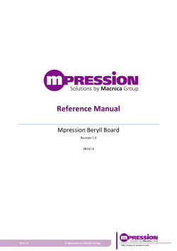 Reference Manual Mpression Beryll Board Revision 1.0 2014 / 2