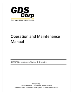 Operation and Maintenance Manual  95/TX Wireless Alarm Station &amp; Repeater
