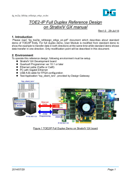 TOE2-IP Full Duplex Reference Design on StratixIV GX manual 1. Introduction