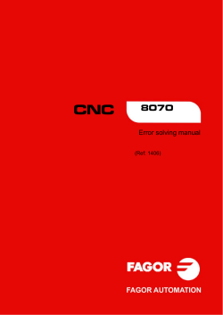 CNC 8070 Error solving manual (Ref: 1406)