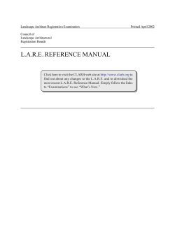 Landscape Architect Registration Examination Printed April 2002 Council of Landscape Architectural