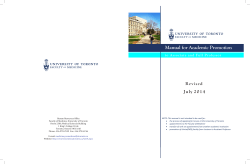 Manual for Academic Promotion R e v i s e d