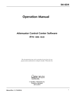 Operation Manual IM-604 Attenuator Control Center Software (P