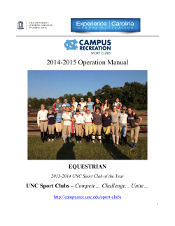 2014-2015 Operation Manual EQUESTRIAN &ndash;
