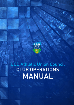 MAnUAl ClUb OperAtiOns UCD Athletic Union Council