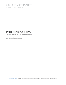 P90 Online UPS 1000VA, 1500VA, 2000VA, 3000VA Models User &amp; Installation Manual www.xpcc.com