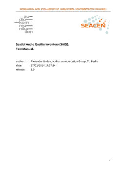 Spatial Audio Quality Inventory (SAQI). Test Manual.  author: