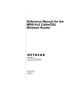 Reference Manual for the MR814v2 Cable/DSL Wireless Router