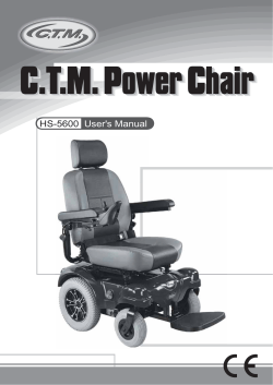 C.T.M. Power Chair HS-5600 User's Manual