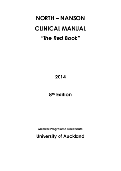 NORTH – NANSON CLINICAL MANUAL “The Red Book”