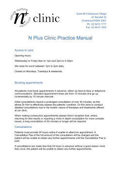 N Plus Clinic Practice Manual Access to care