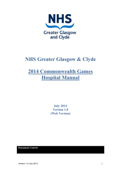 NHS Greater Glasgow &amp; Clyde 2014 Commonwealth Games Hospital Manual