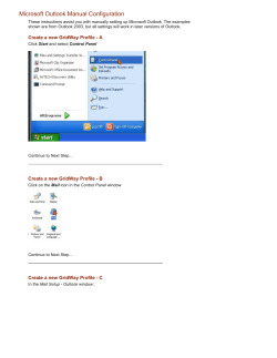 Microsoft Outlook Manual Configuration