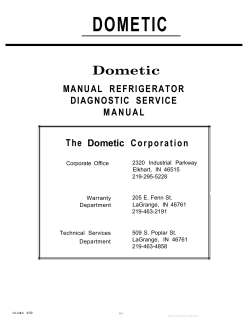 DOMETIC Dometic MANUAL REFRIGERATOR