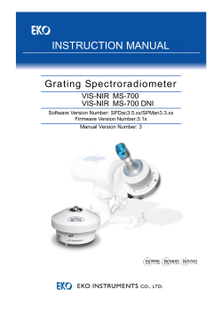 INSTRUCTION MANUAL Grating Spectroradiometer  VIS-NIR
