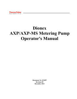 Dionex AXP/AXP-MS Metering Pump Operator's Manual