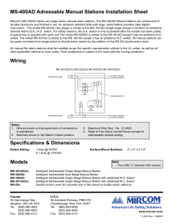 MS-400AD Adressable Manual Stations Installation Sheet