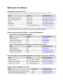 Minnesota Tax Manual Miscellaneous Taxes and Fees Type Amount