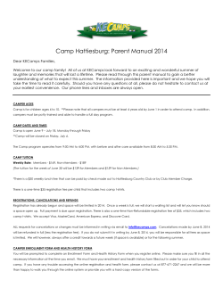Camp Hattiesburg: Parent Manual 2014