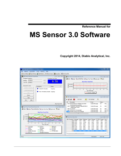 MS Sensor 3.0 Software Reference Manual for  Copyright 2014, Diablo Analytical, Inc.