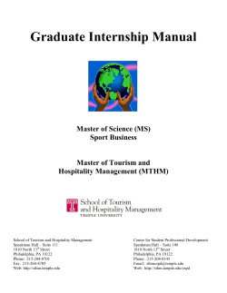 Graduate Internship Manual Master of Science (MS) Sport Business