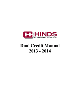 Dual Credit Manual 2013 - 2014  1