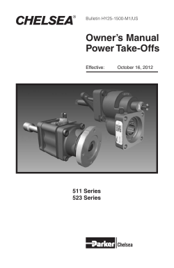 Owner’s Manual Power Take-Offs 511 Series 523 Series
