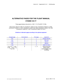 ALTERNATIVE PAGES FOR THE FLIGHT MANUAL  STEMME S 10-VT