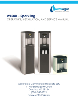 WL500 – Sparkling OPERATING, INSTALLATION, AND SERVICE MANUAL