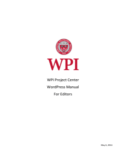 WPI Project Center WordPress Manual For Editors