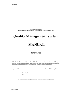 Quality Management System  M A