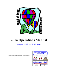 2014 Operations Manual  (August 27, 28, 29, 30, 31, 2014)