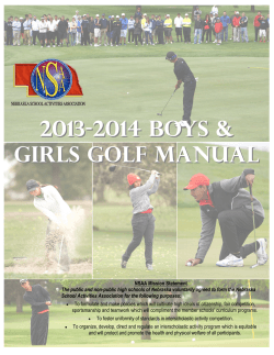 2013 - 2014 Boys &amp; Girls Golf Manual