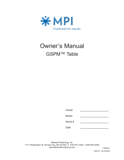 ’s Manual Owner  GSPM™ Table
