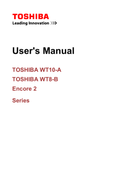 User's Manual TOSHIBA WT10-A TOSHIBA WT8-B Encore 2