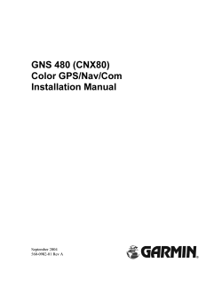 GNS 480 (CNX80) Color GPS/Nav/Com Installation Manual