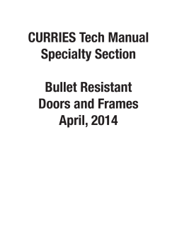 CURRIES Tech Manual Specialty Section Bullet Resistant Doors and Frames
