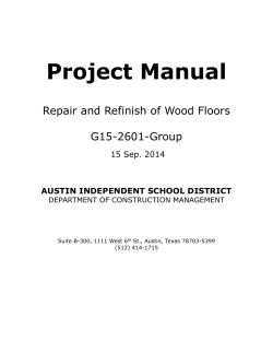Project Manual ! Repair and Refinish of Wood Floors G15-2601-Group