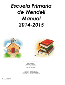 Escuela Primaria de Wendell Manual 2014-2015