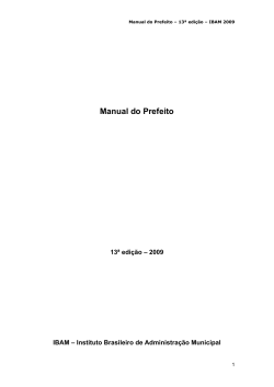 Manual do Prefeito 13ª edição – 2009