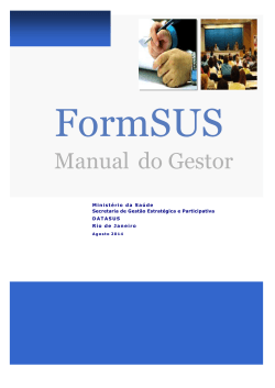 FormSUS  Manual  do Gestor