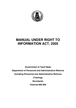MANUAL UNDER RIGHT TO INFORMATION ACT, 2005
