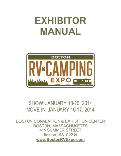 EXHIBITOR MANUAL SHOW: JANUARY 18-20, 2014
