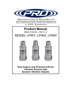 Product Manual MODEL LP401, LP402, LP404 MNX10058 / REV A