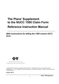 The Plans’ Supplement to the NUCC 1500 Claim Form Reference Instruction Manual