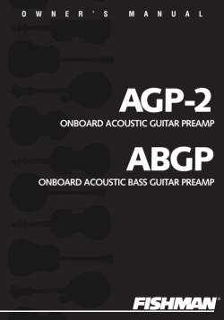 AGP-2 ABGP ONBOARD ACOUSTIC GUITAR PREAMP ONBOARD ACOUSTIC BASS GUITAR PREAMP