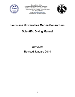Diving Safety Office Louisiana Universities Marine Consortium
