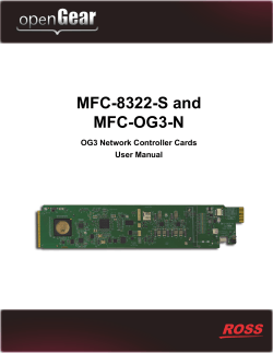 MFC-8322-S and MFC-OG3-N OG3 Network Controller Cards User Manual