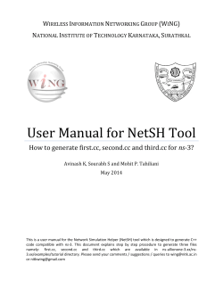 User Manual for NetSH Tool ns- W