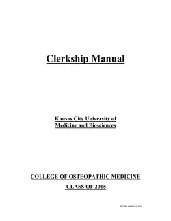 Clerkship Manual  Kansas City University of Medicine and Biosciences
